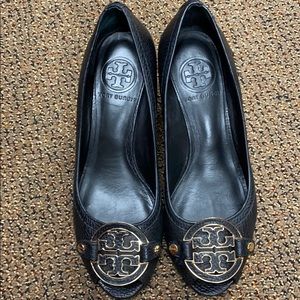 Tory Burch Peep Toe Wedges